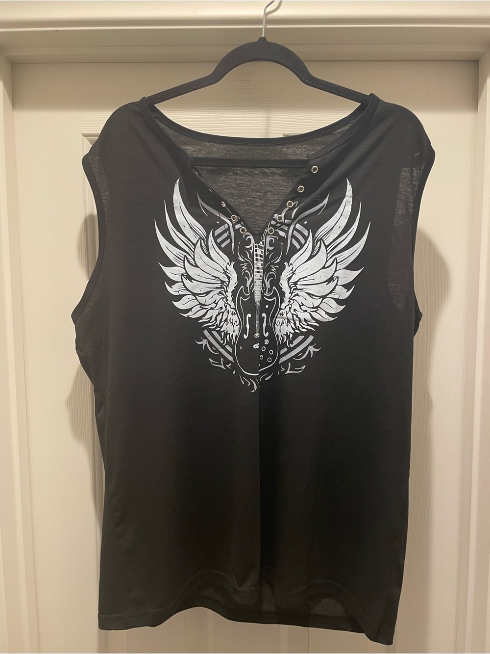 Plus Size Sleeveless Tank Top T-Shirt Women’s Size 2XL Black Rock N Roll Angel